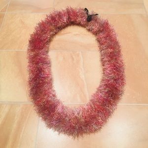 NWOT Graduation Lei Handmade Multicolor Rainbow Colorful Fun Fur Eyelash Yarn